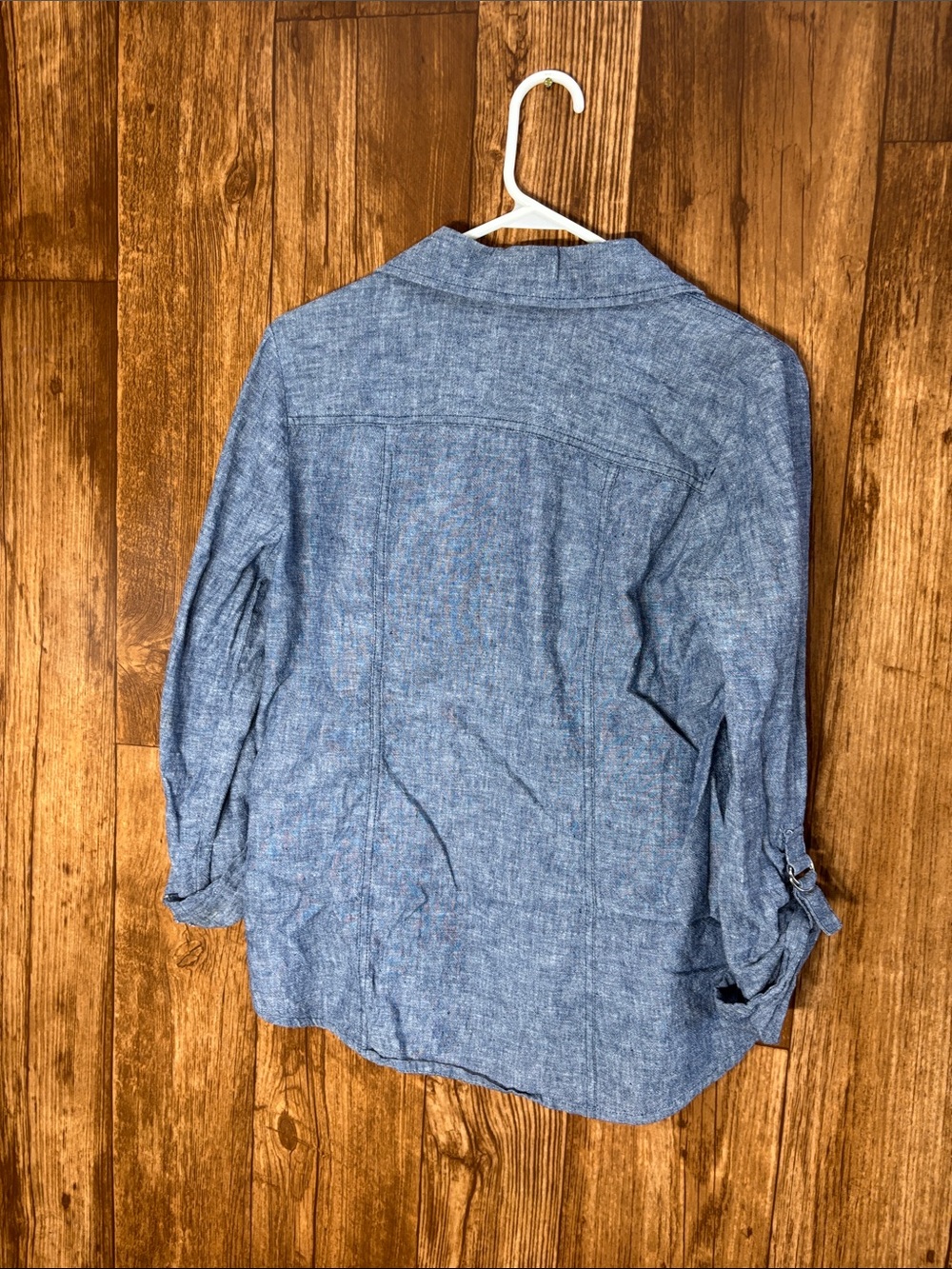 Studio Works Blue Button-Down Chambray Shirt - Picture 5 of 5